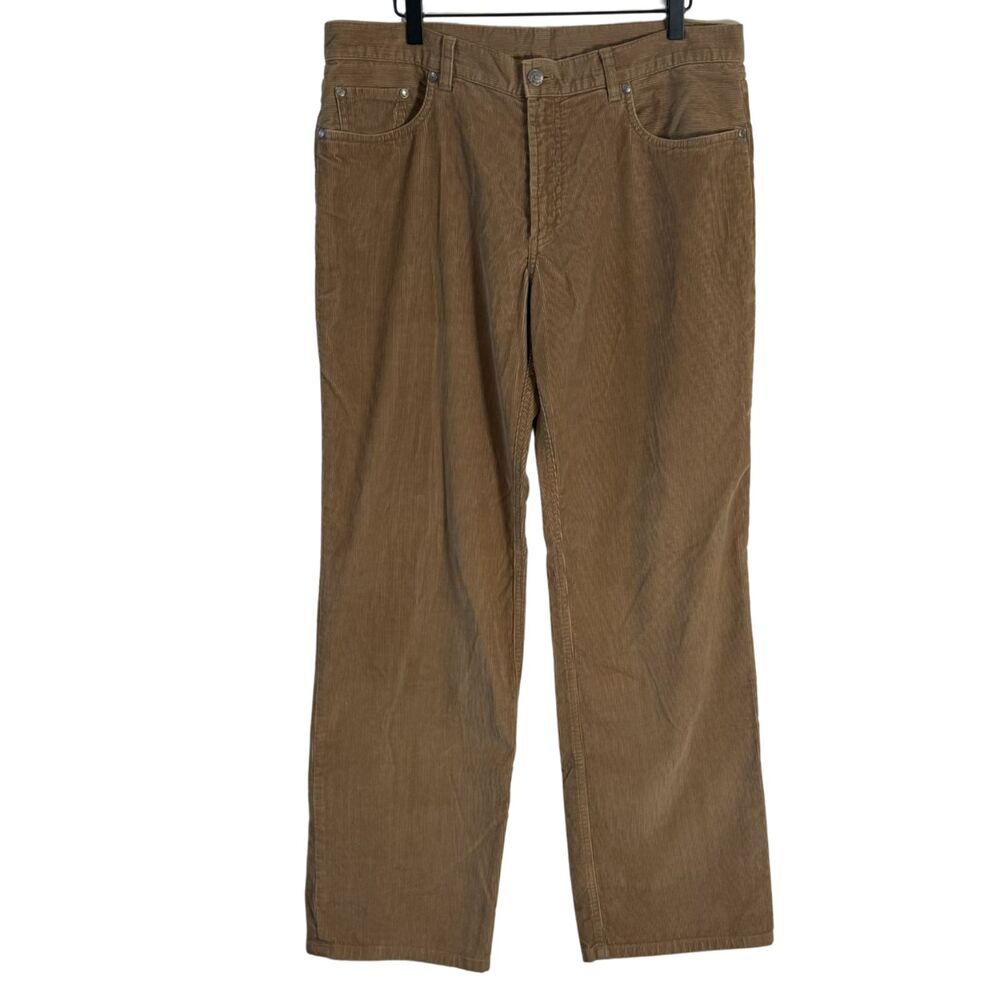 Brooks Brothers Dark Tan Corduroy Cotton Men's Pants 36x32 Dress Casual Business